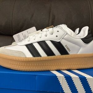 Adidas Samba XLG White and Black with Gum Sole brand new in box